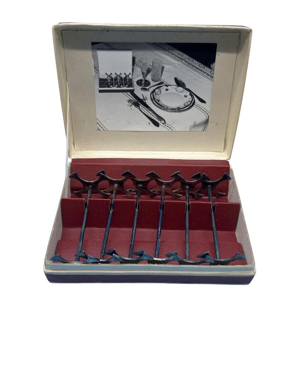 Vintage Zoliborz Silver Plated Knife Rests Set Of 6 Table Cutlery Poland